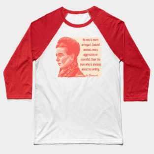 Simone de Beauvoir Portrait and Quote Baseball T-Shirt